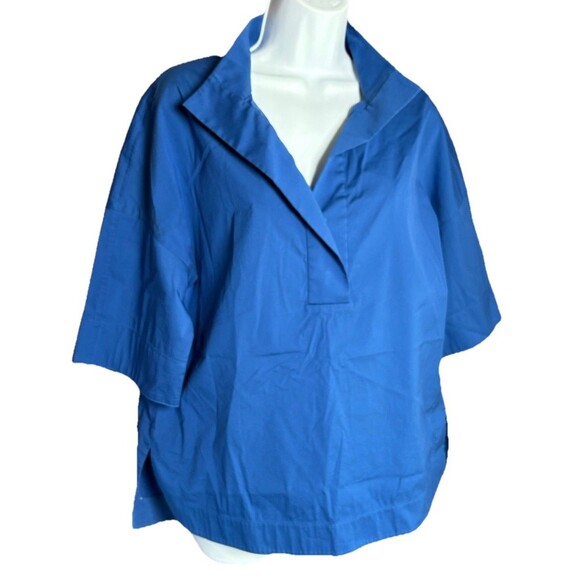 Lafayette 148 New York Classic Stretch Cotton Popover Shirt Women’s Size Small - Picture 1 of 8